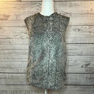 RACHAEL Rachel Roy Faux Fur Snakeskin Pattern Moto Zip Lined Vest Size Large